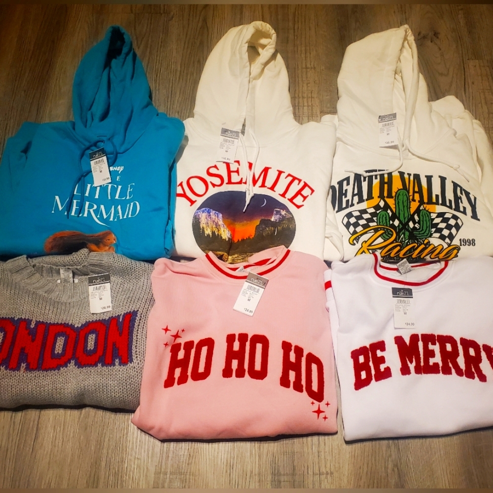 Lot of 6 Rue21 Hoodies & Oversized Sweaters Size Medium